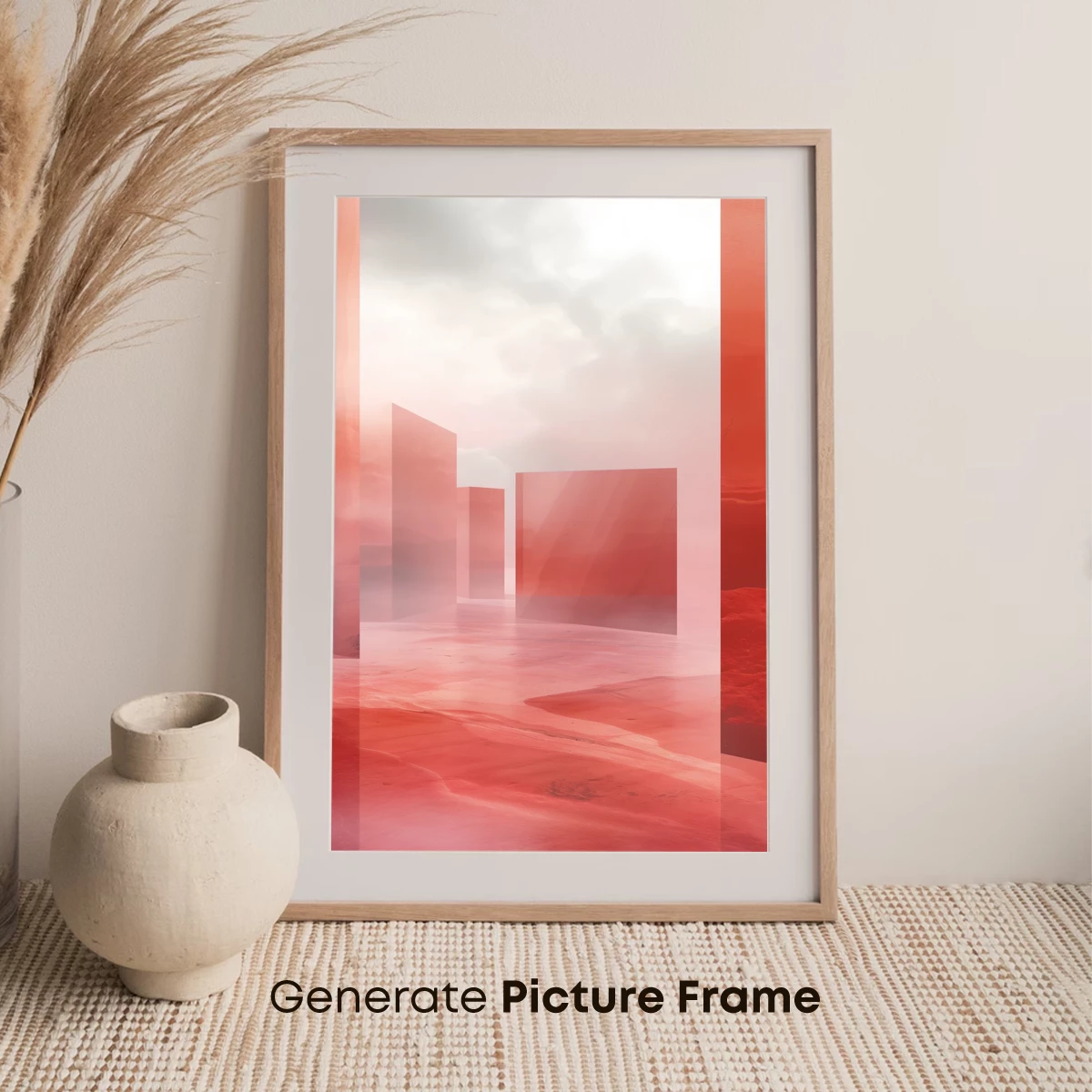 Crimson Mirage: Abstract Geometry in a Hazy Desert - Image 7