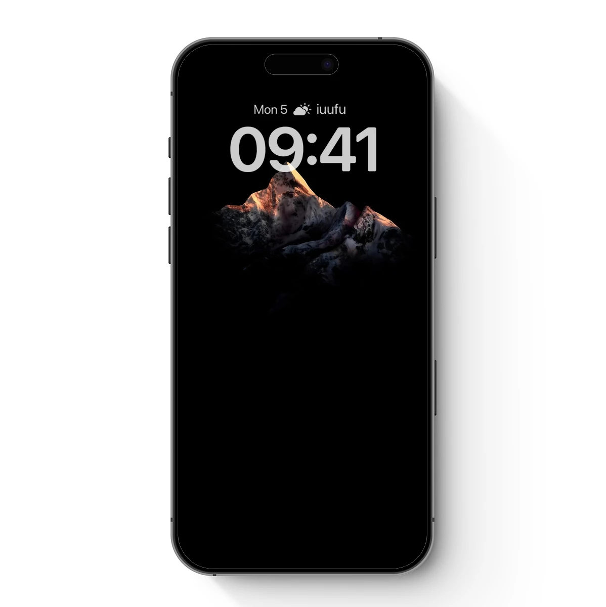 Eternal Summit: Snow-Capped Mountain in Darkness