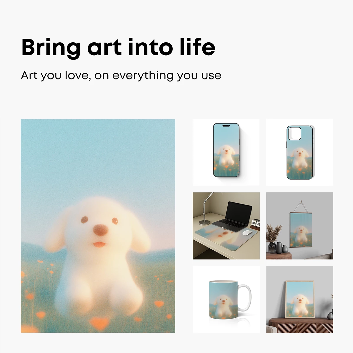 Dreamy Pup in a Floral Field - Image 2