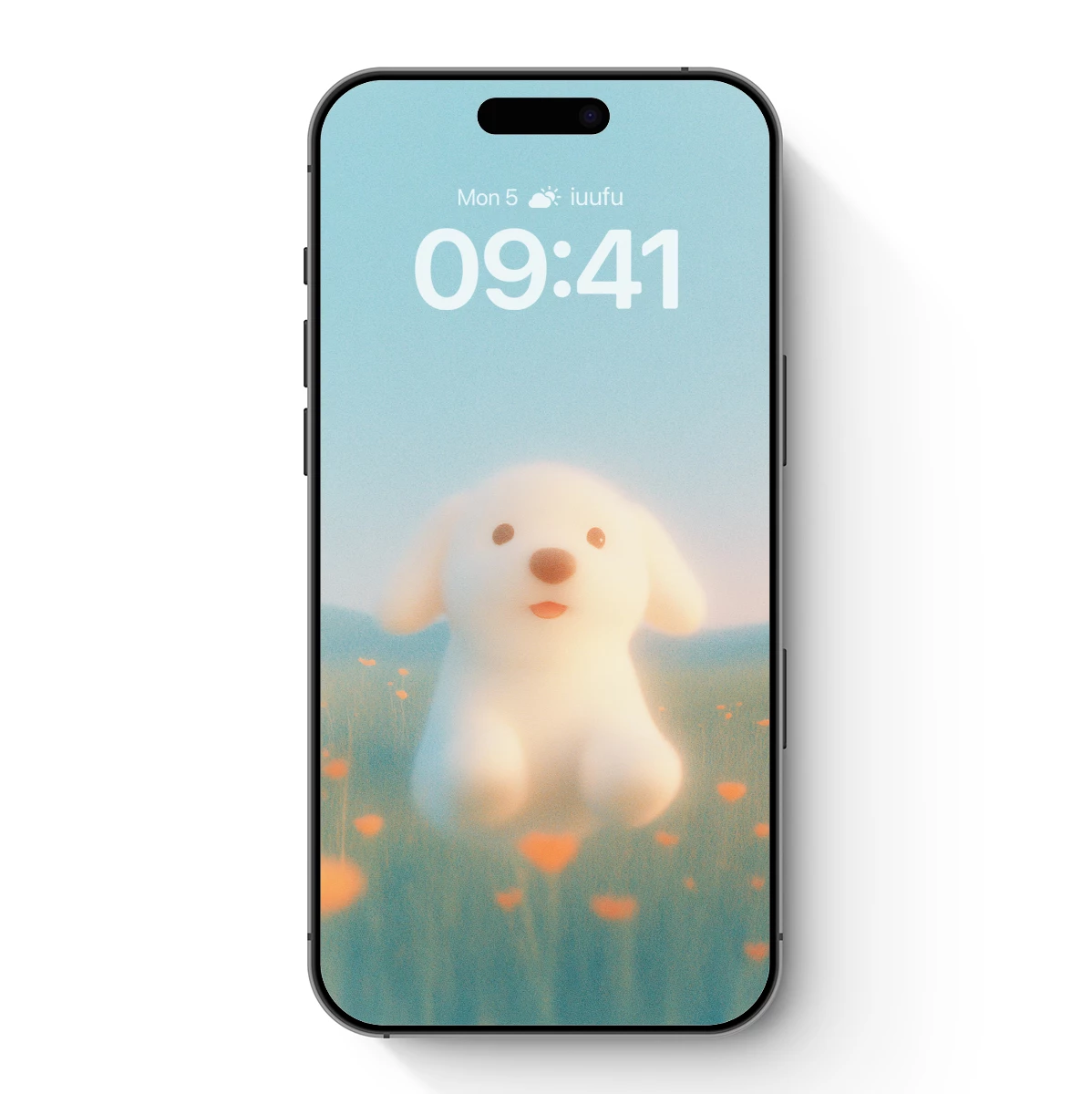 Dreamy Pup in a Floral Field