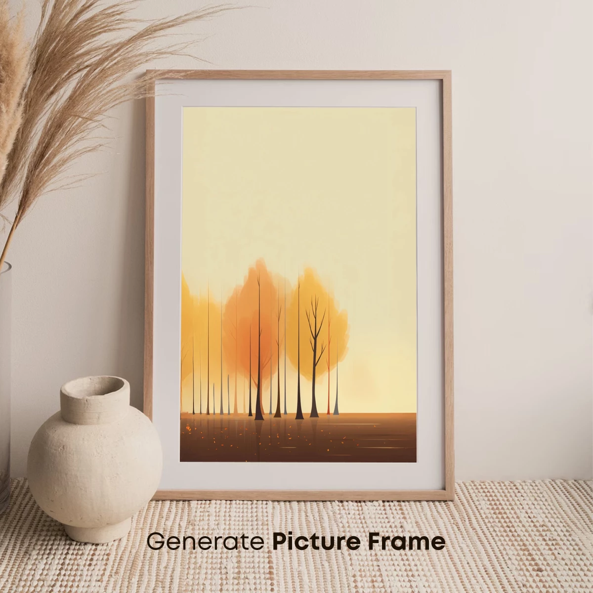 Autumn Haze: Ethereal Forest Silhouettes - Image 7
