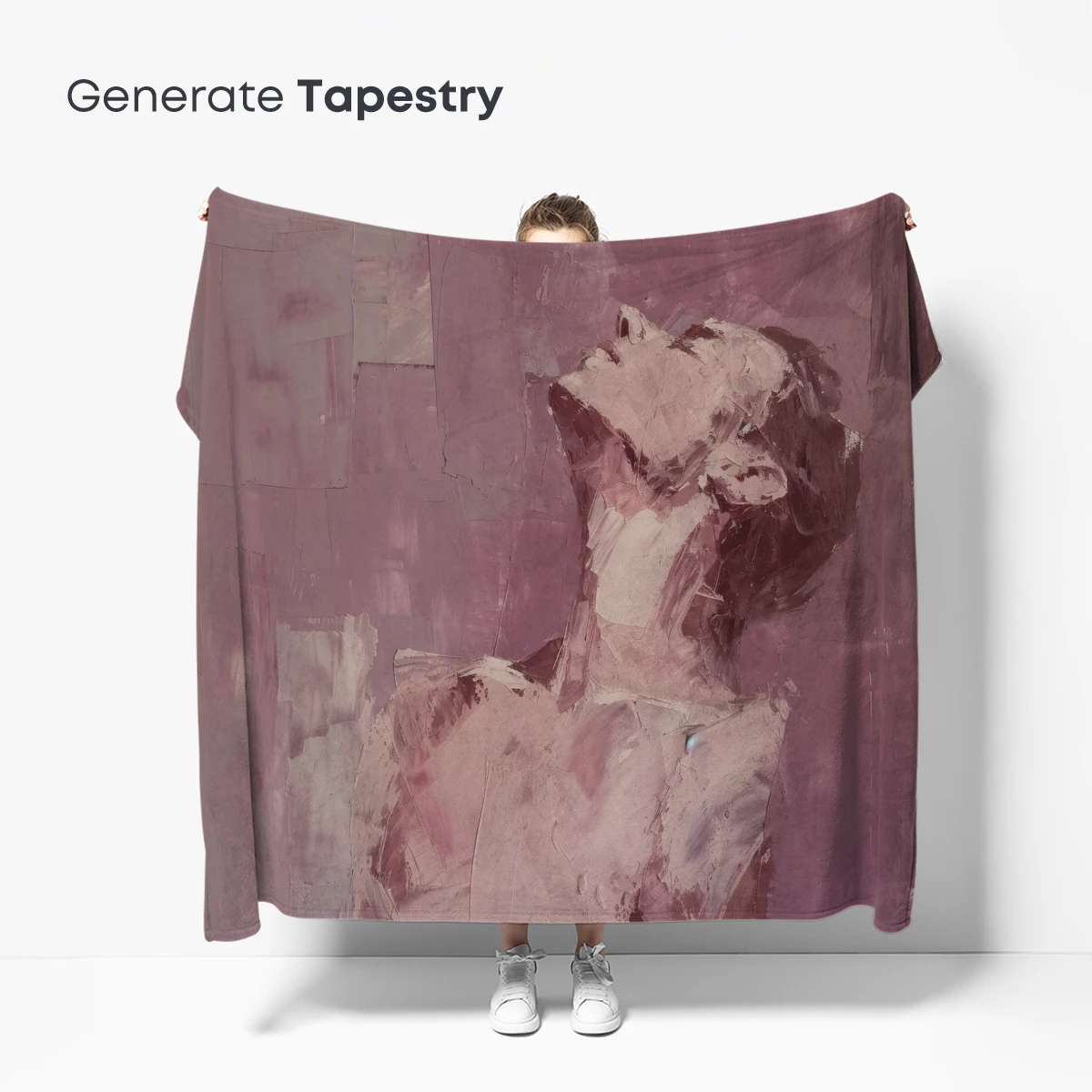 Abstract Elegance: Brushstroke Portrait in Mauve - Image 5