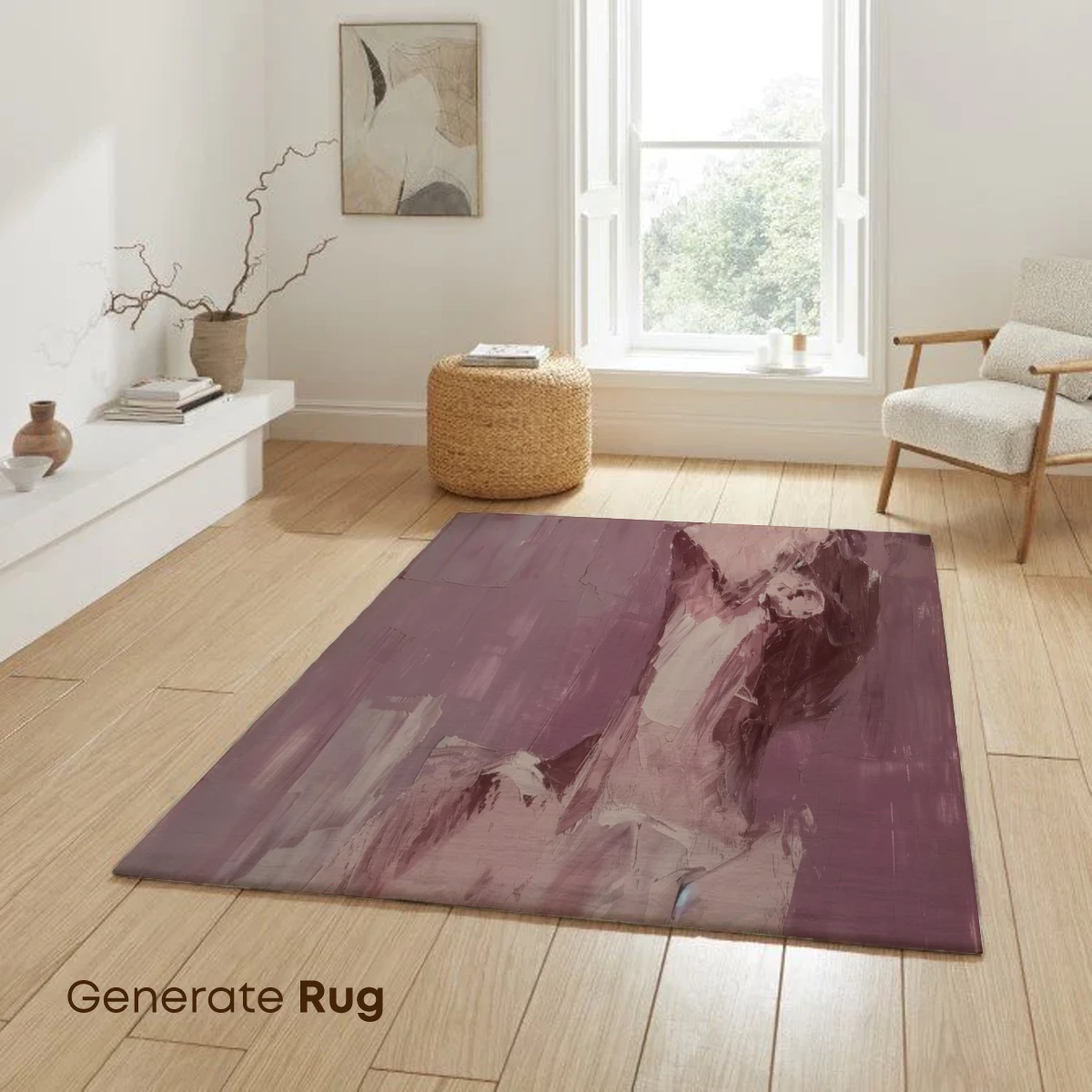 Abstract Elegance: Brushstroke Portrait in Mauve - Image 6