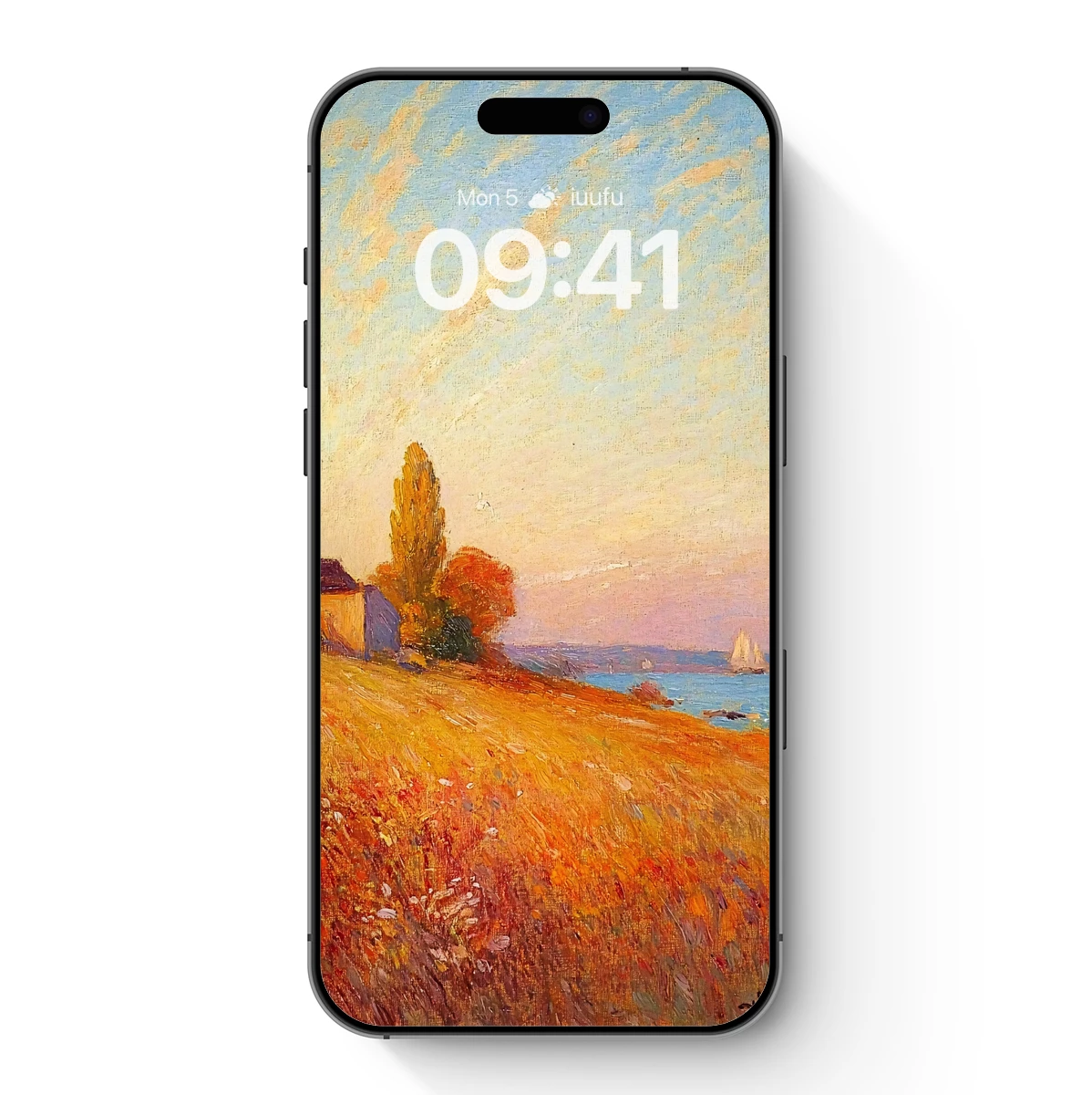 Autumnal Coastal Serenity: Impressionist Landscape