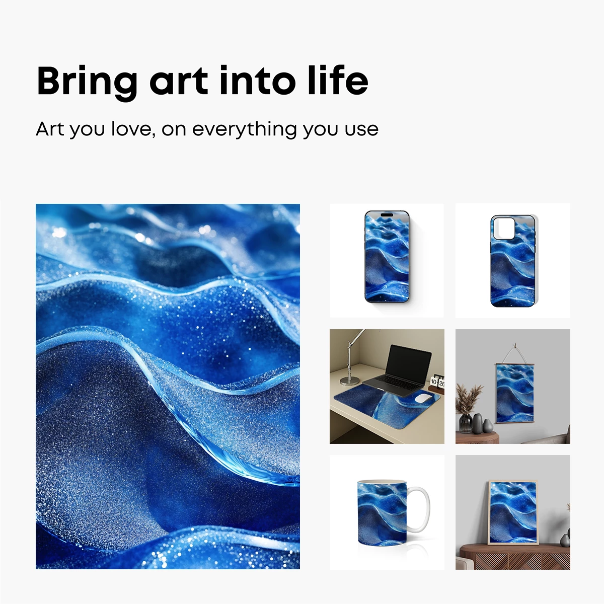 Blue Ripple Odyssey: Glittering Waves in Motion - Image 2