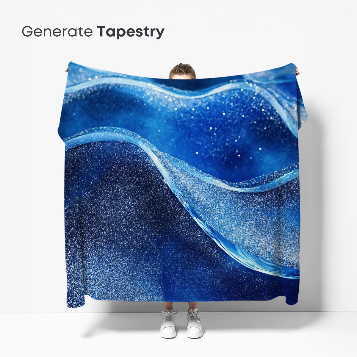 Blue Ripple Odyssey: Glittering Waves in Motion - Image 5