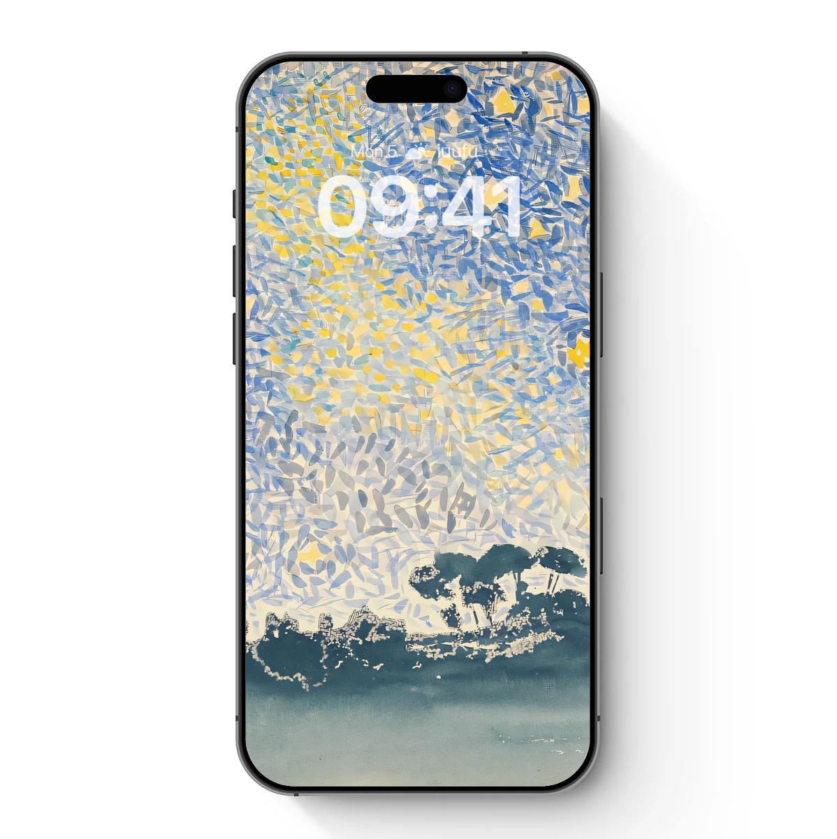 Abstract Ocean Symphony: Blue and Yellow Harmony