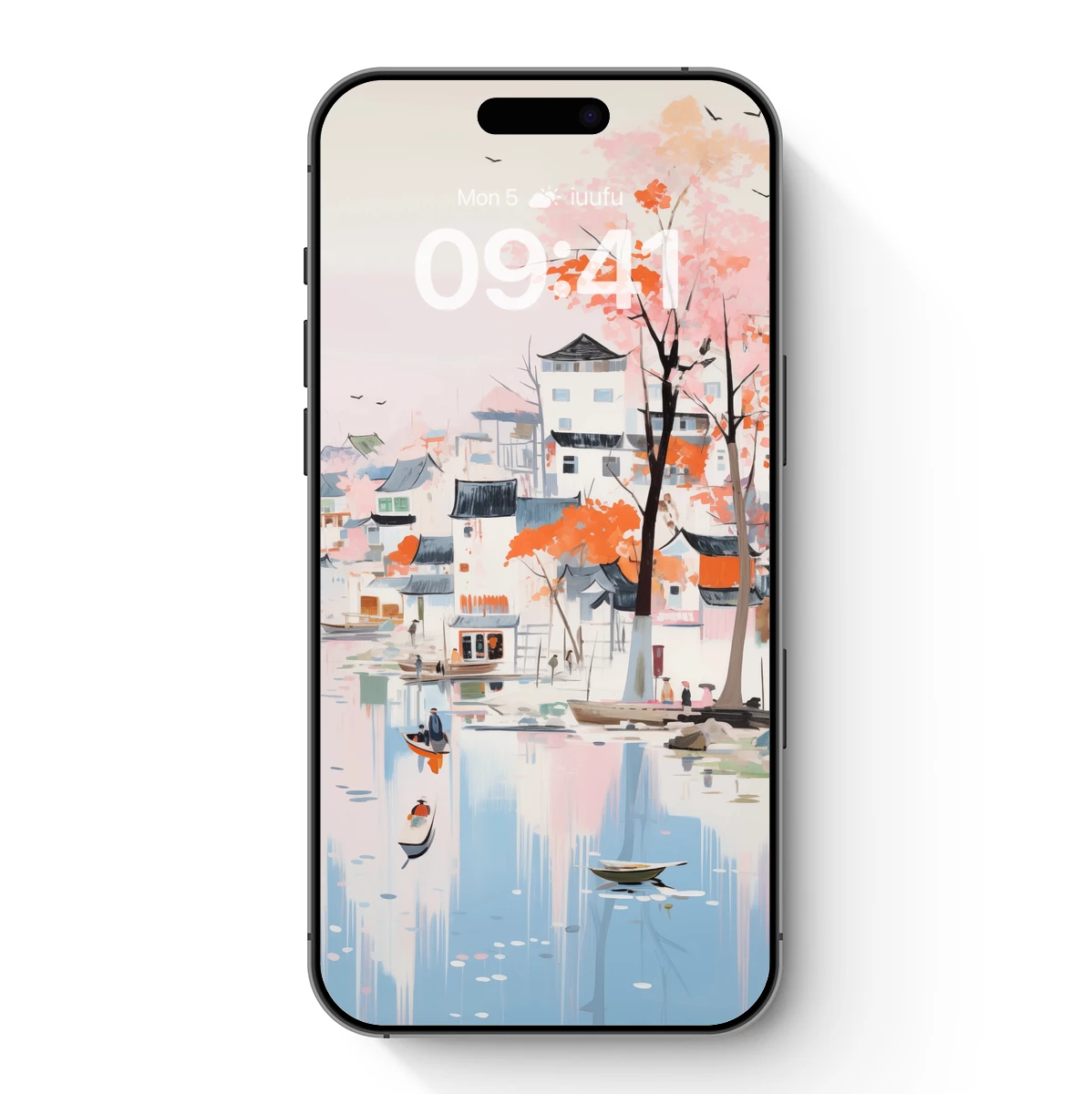 Autumnal Water Village Serenity