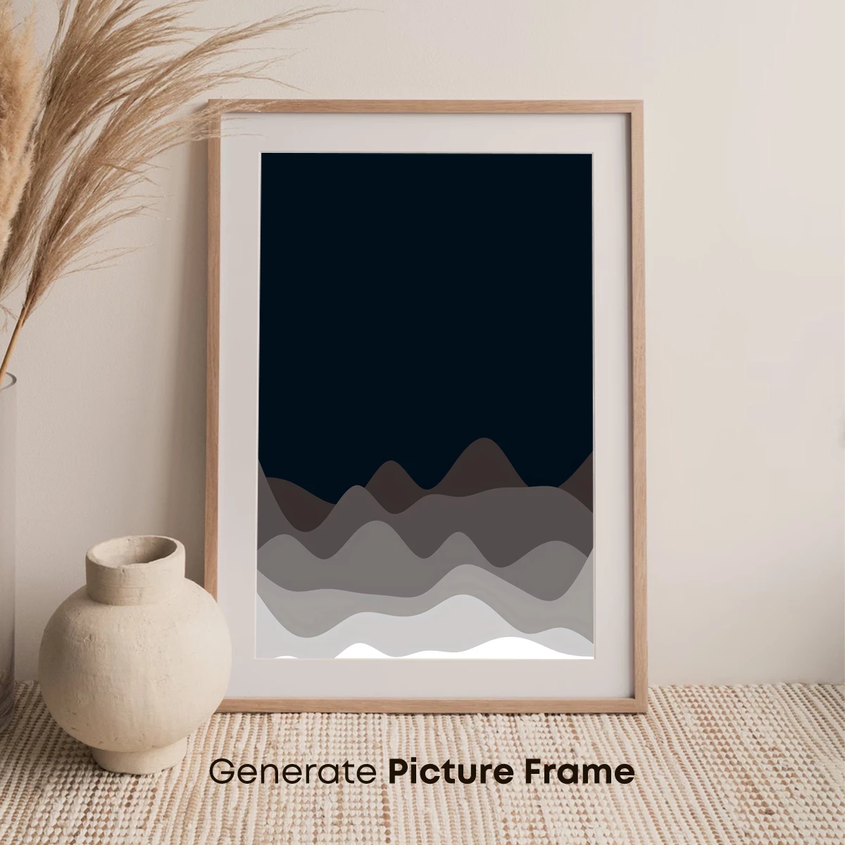 Abstract Mountain Layers: Nightfall Serenity - Image 7