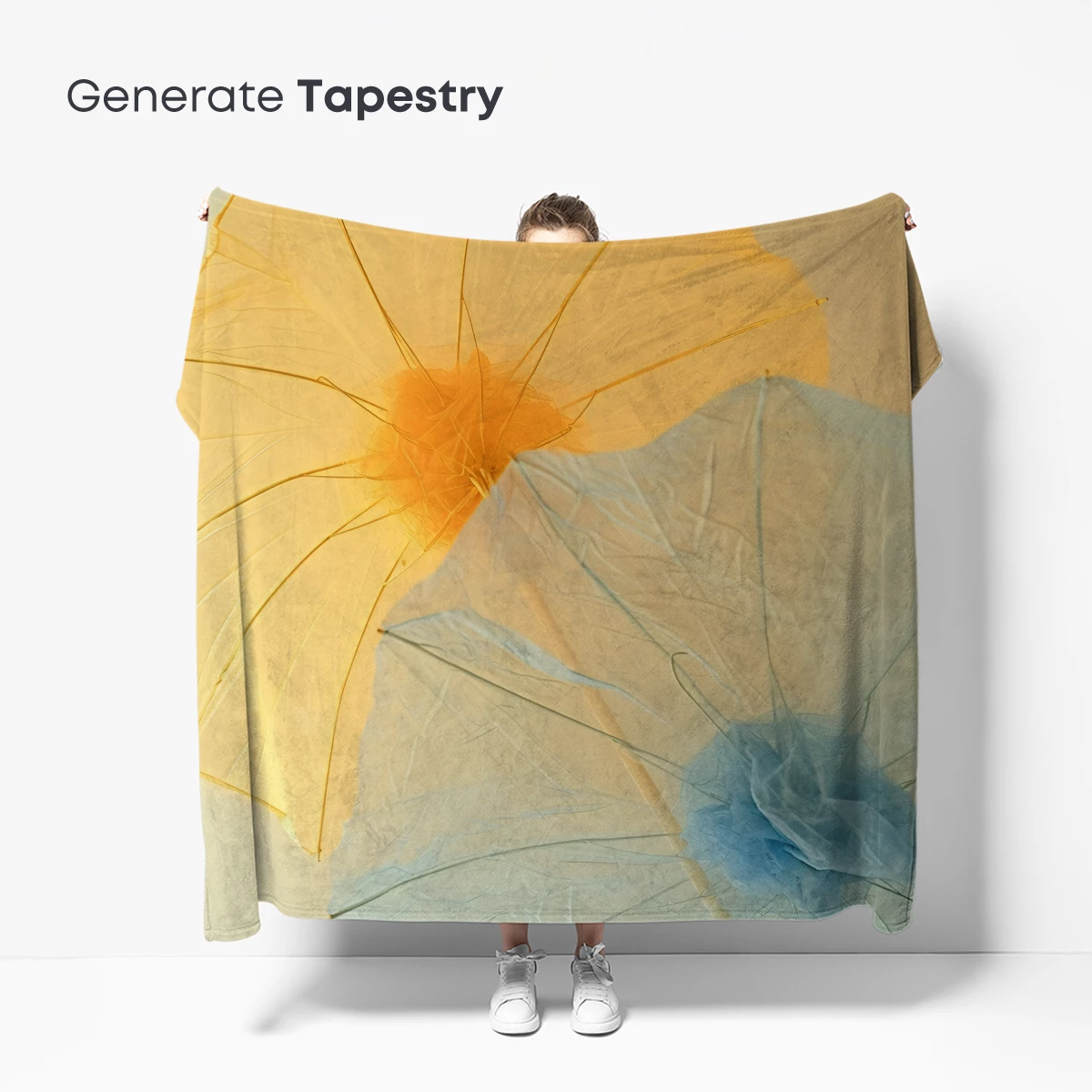 Ethereal Parasol Duo: Yellow and Blue Transparency - Image 5