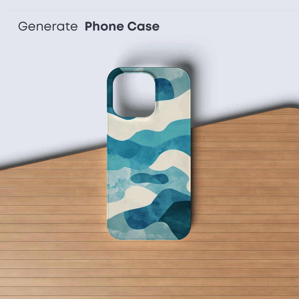 Abstract Ocean Waves: Teal and Cream Fusion - Image 3