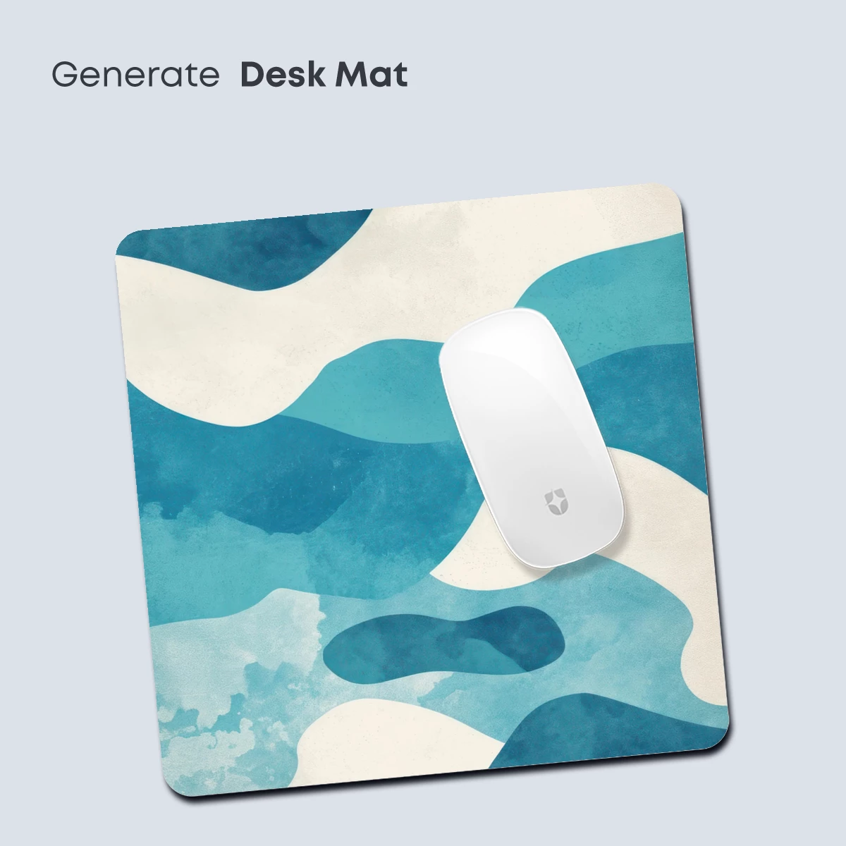 Abstract Ocean Waves: Teal and Cream Fusion - Image 4