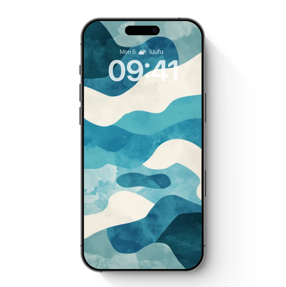 Abstract Ocean Waves: Teal and Cream Fusion