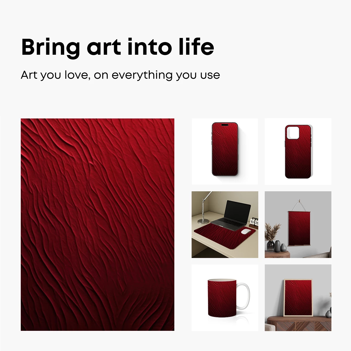 Crimson Waves: Textured Elegance - Image 2