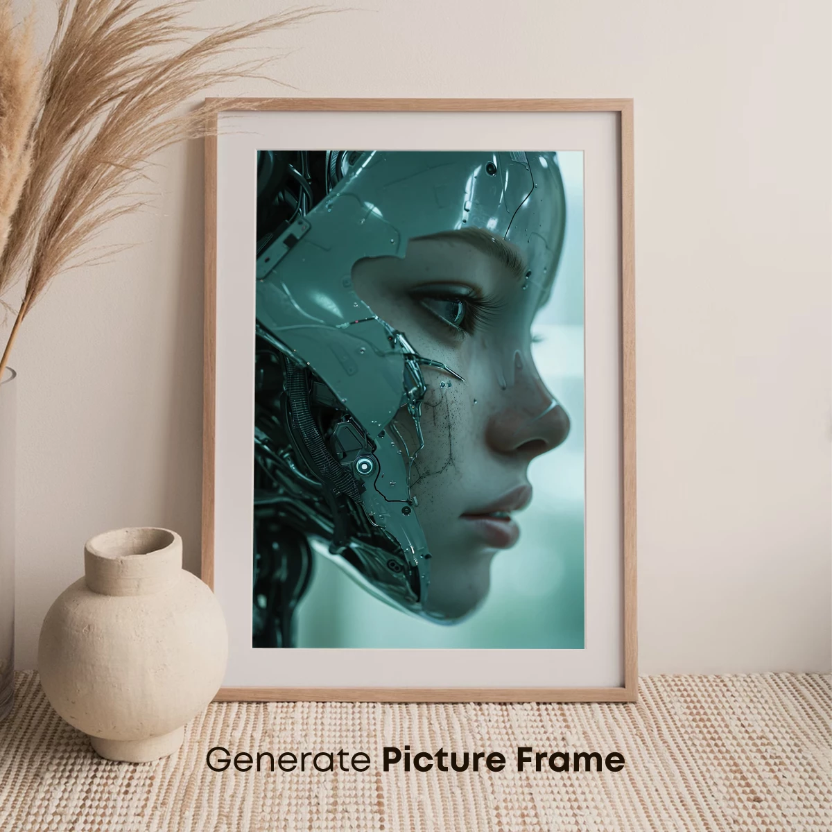 Cybernetic Elegance: Futuristic Humanoid Profile - Image 7