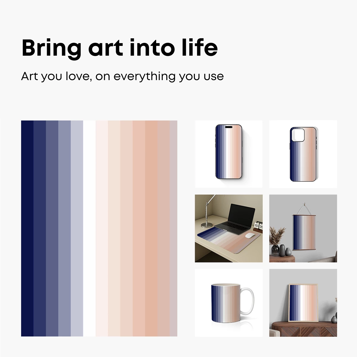 Gradient Serenity: Blue to Peach Harmony - Image 2