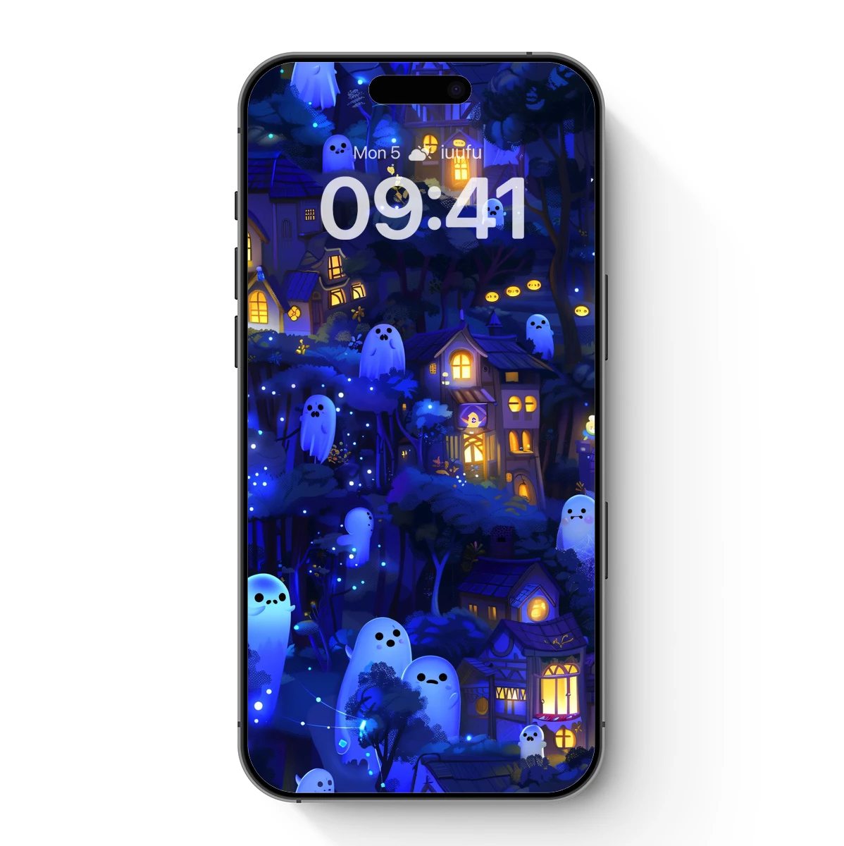 Ghostly Village Glow: Enchanted Night Fantasy