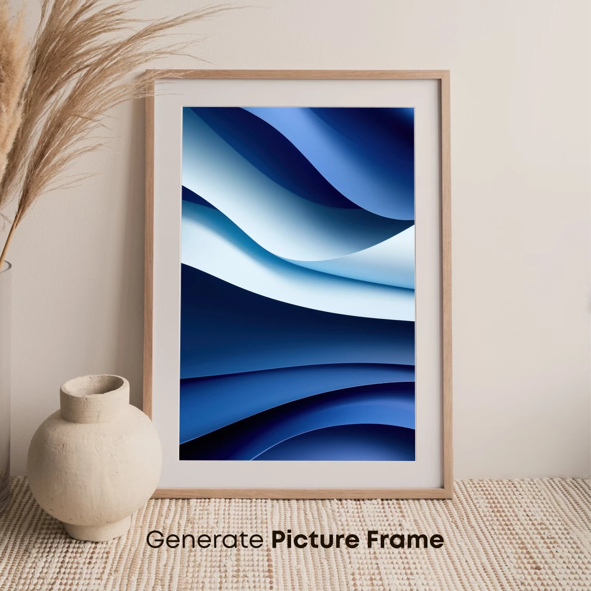Elegant Blue Waves: A Digital Abstract Symphony - Image 7