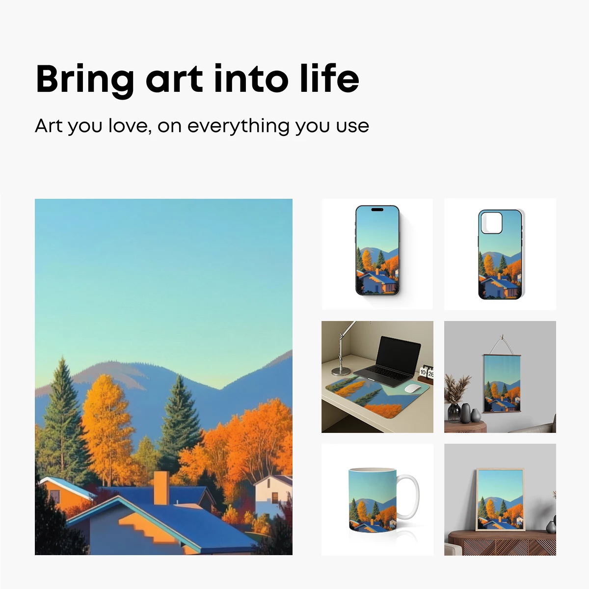 Autumnal Harmony: Suburban Serenity Meets Mountain Majesty - Image 2