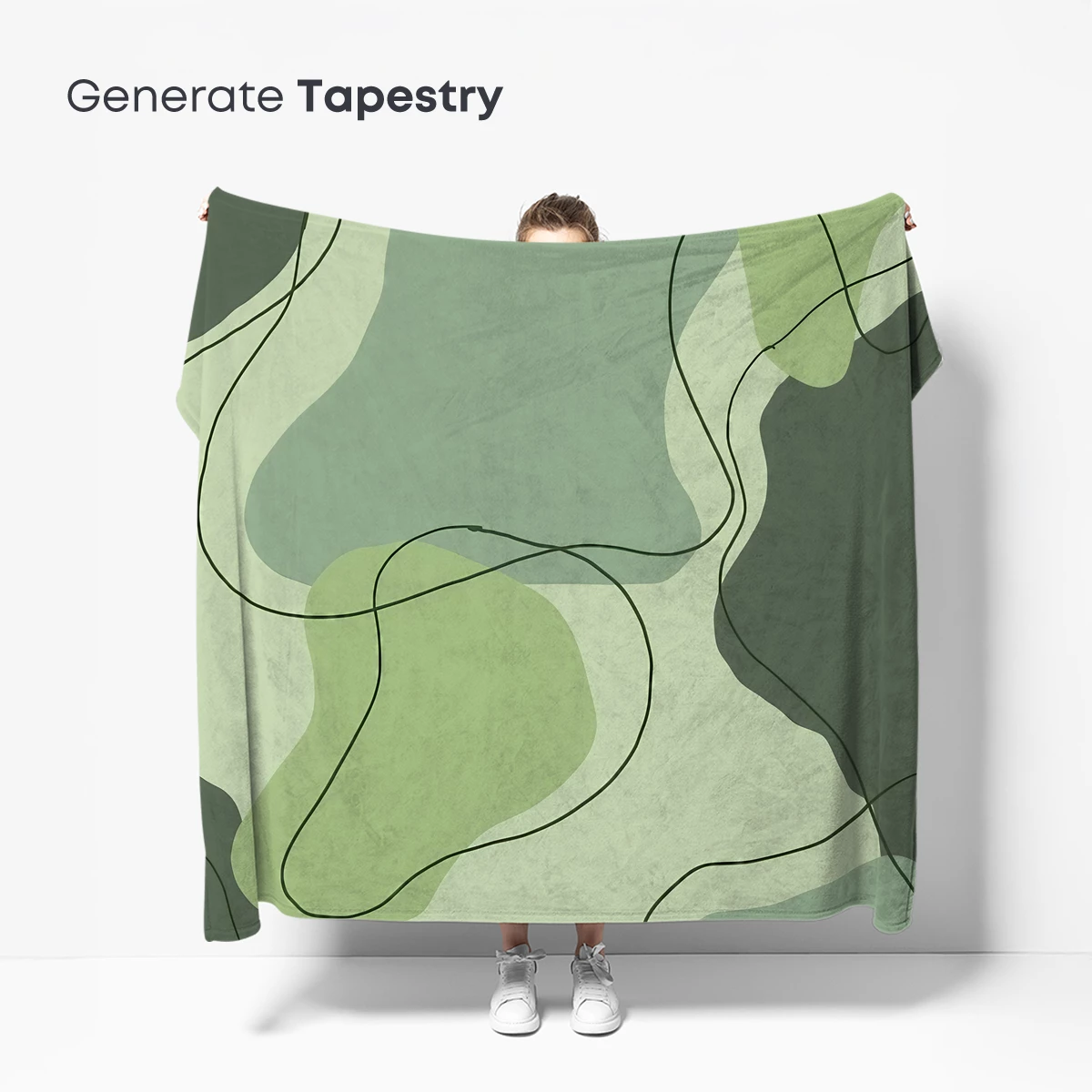 Abstract Green Terrain: Wavy Lines and Earthy Shades - Image 5