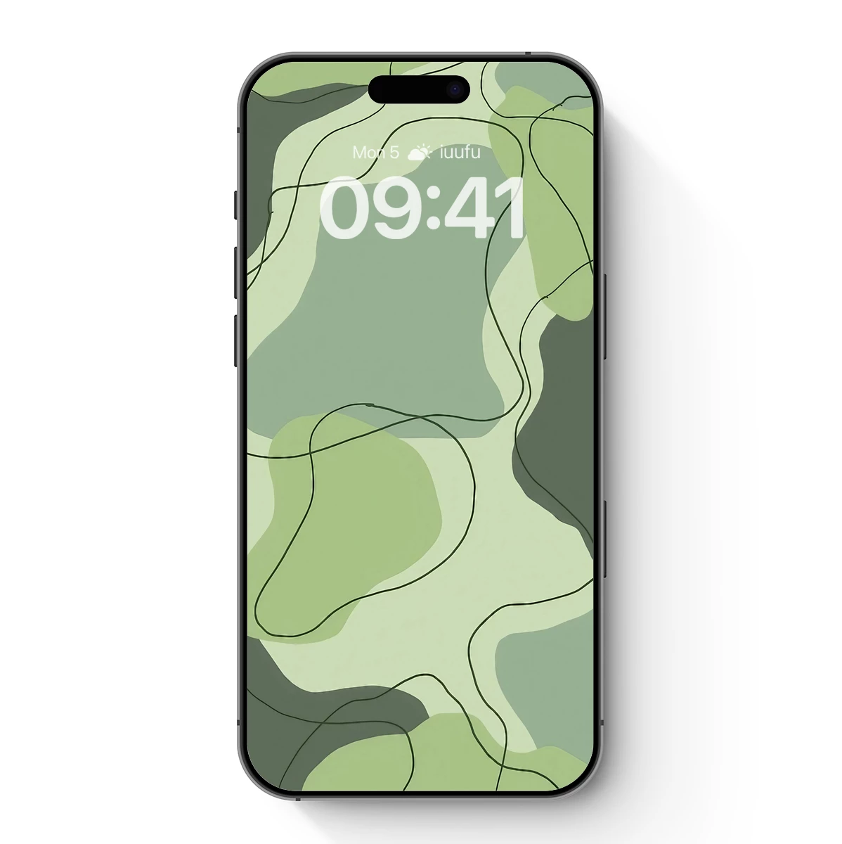 Abstract Green Terrain: Wavy Lines and Earthy Shades