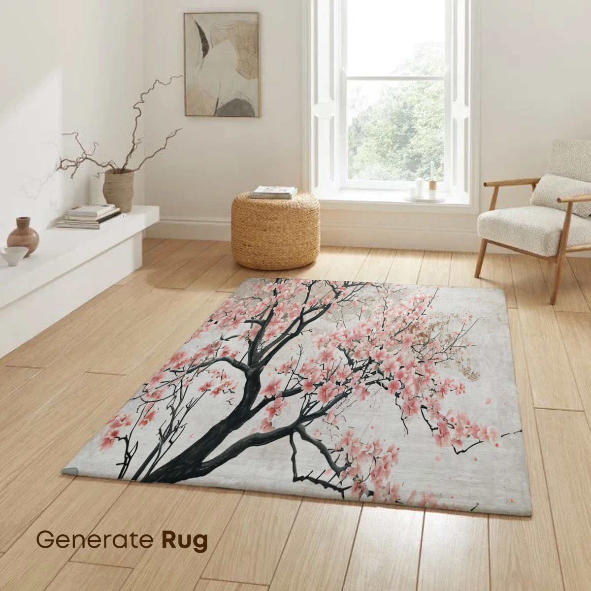 Blossom Solitude: Elegance of Cherry Blossoms in Zen Landscape - Image 6