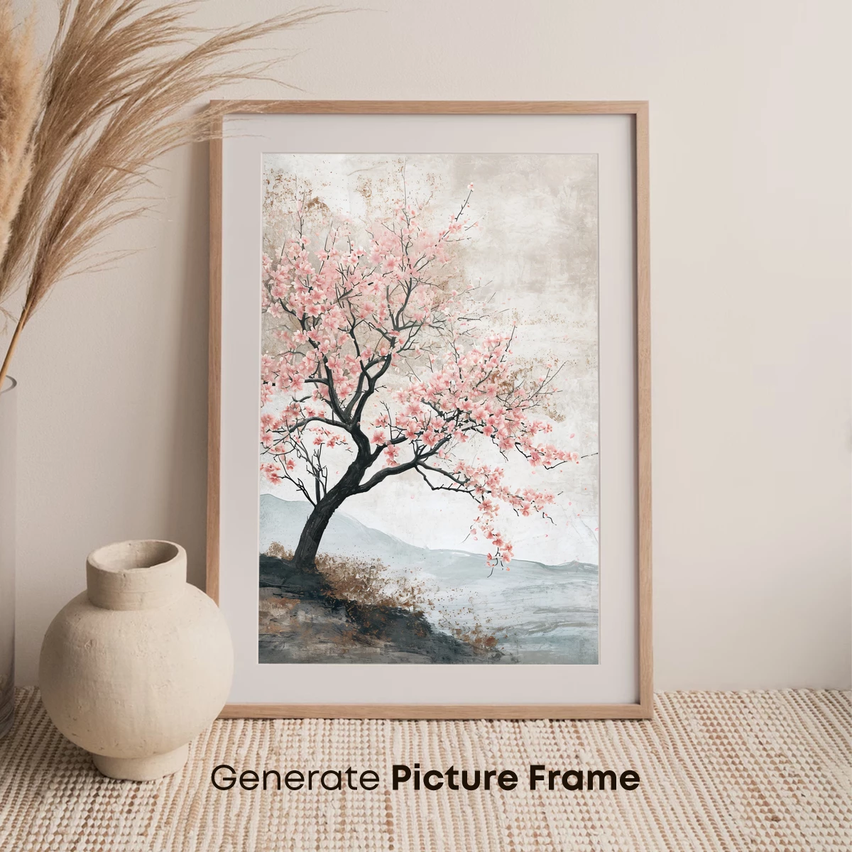 Blossom Solitude: Elegance of Cherry Blossoms in Zen Landscape - Image 7