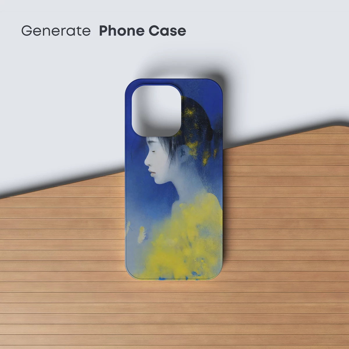 Ethereal Profile in Blue and Gold - Image 3