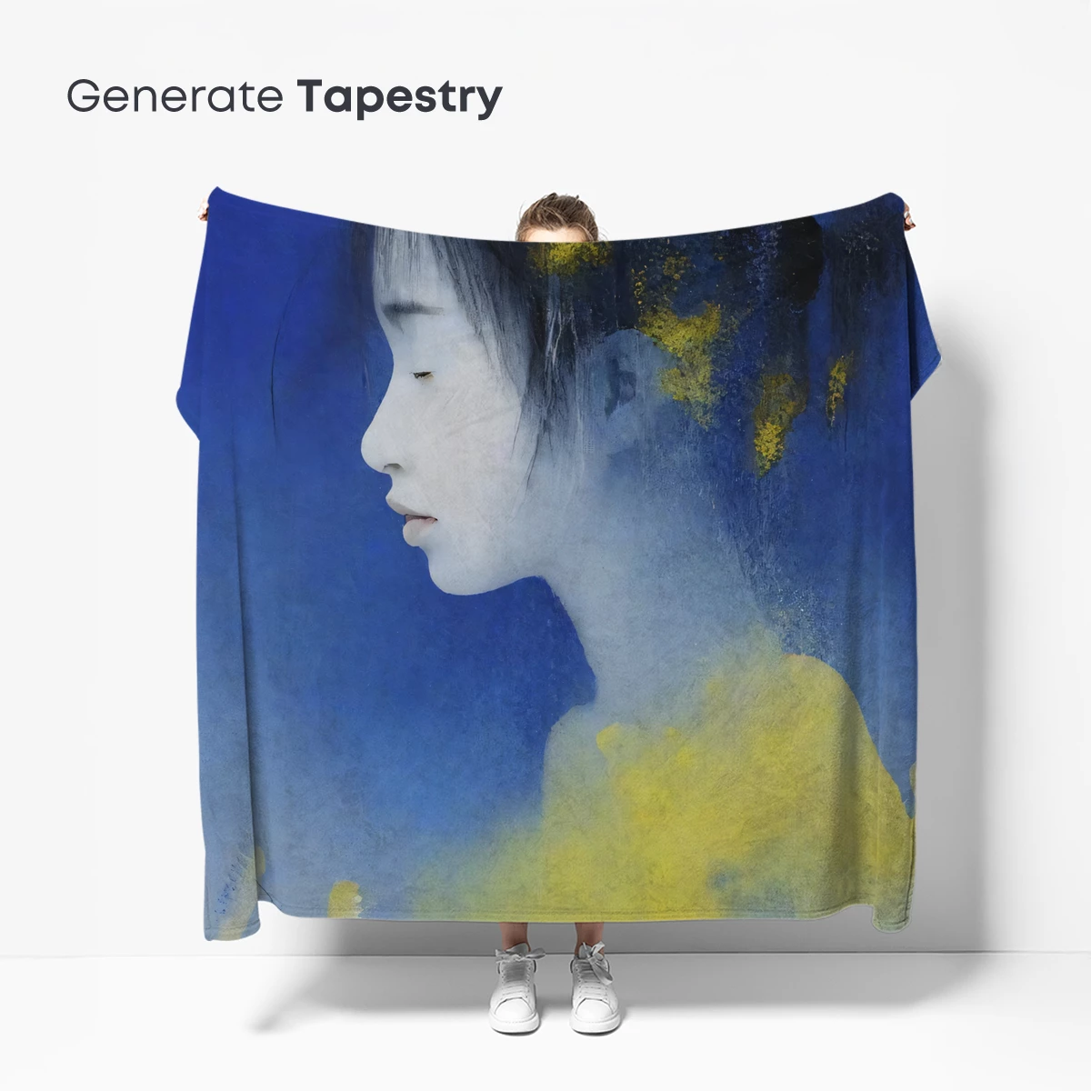 Ethereal Profile in Blue and Gold - Image 5