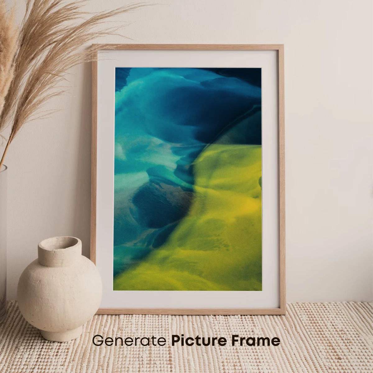 Abstract Ocean Waves in Teal and Gold - Image 7