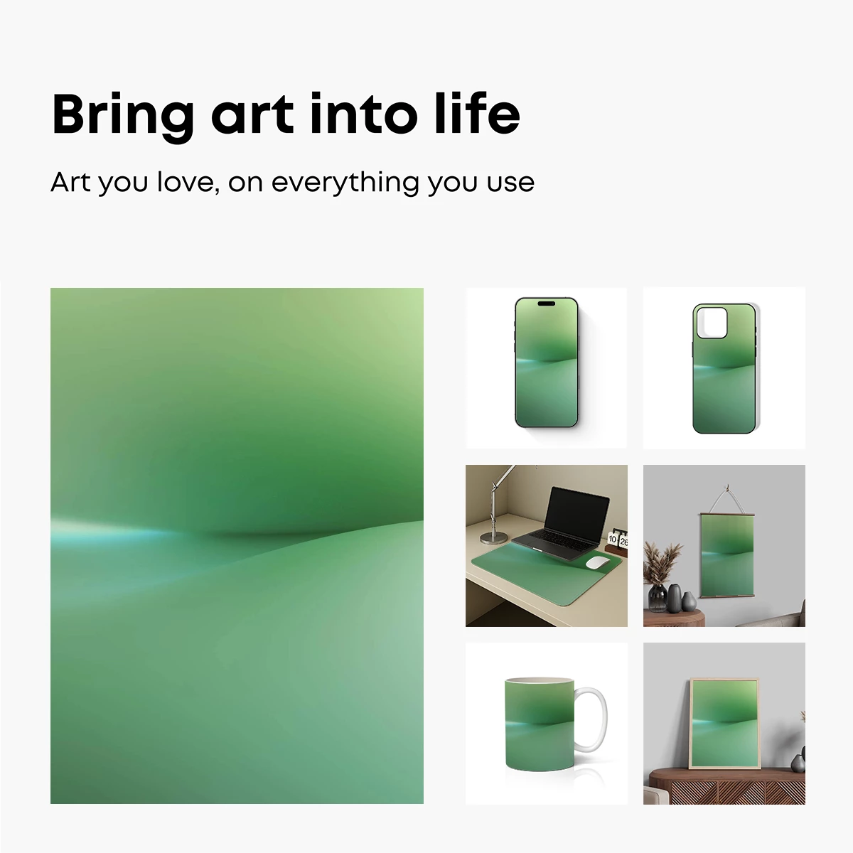 Ethereal Green Gradient: A Digital Zen Landscape - Image 2