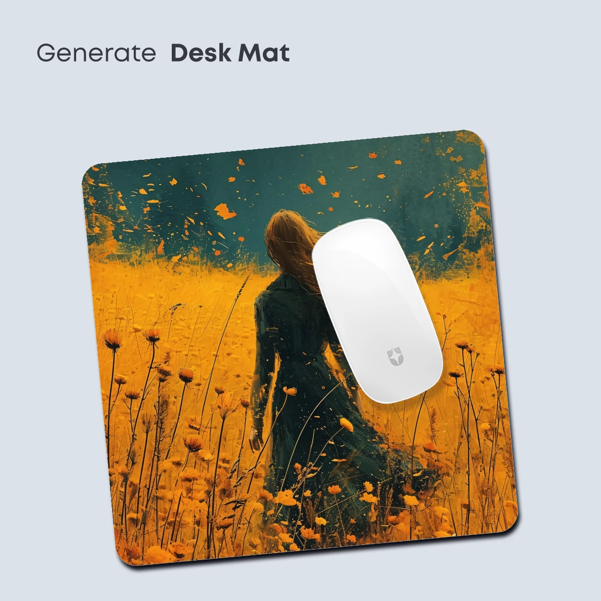 Autumnal Solitude: Wind-Whipped Wanderer in Golden Fields - Image 4