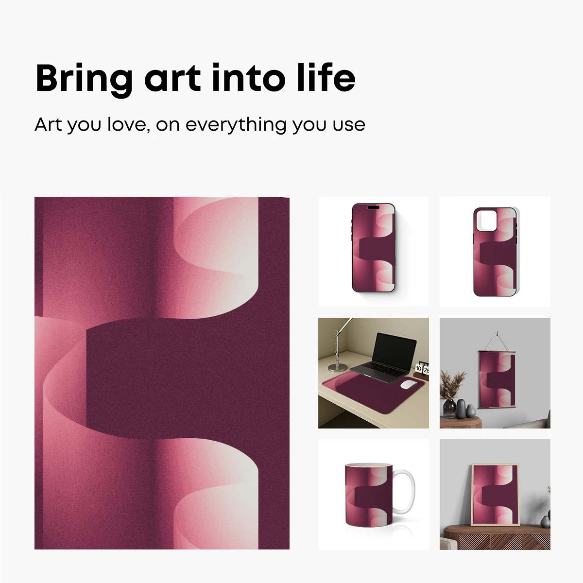Crimson Curves: Abstract Flow in Gradient Harmony - Image 2