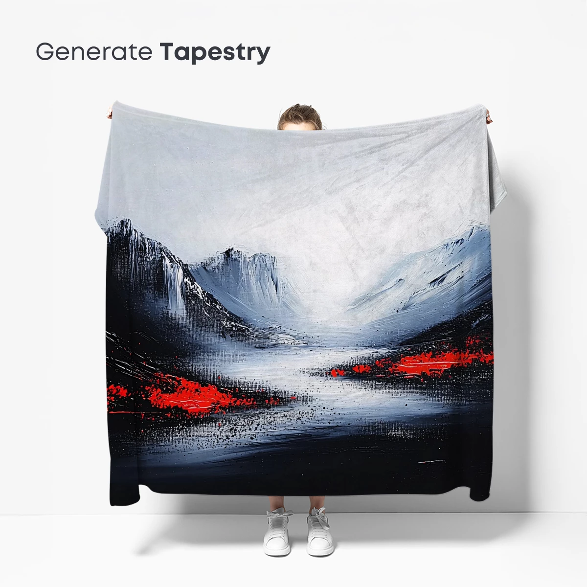 Fiery Winter Peaks: Abstract Mountain Landscape - Image 5