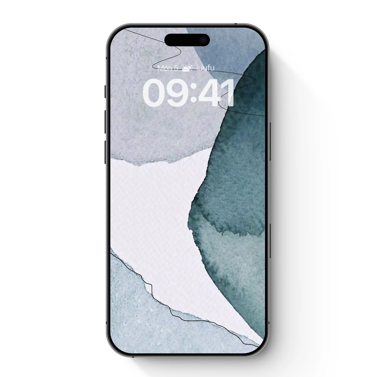 Abstract Watercolor Fusion: Teal and Gray Harmony