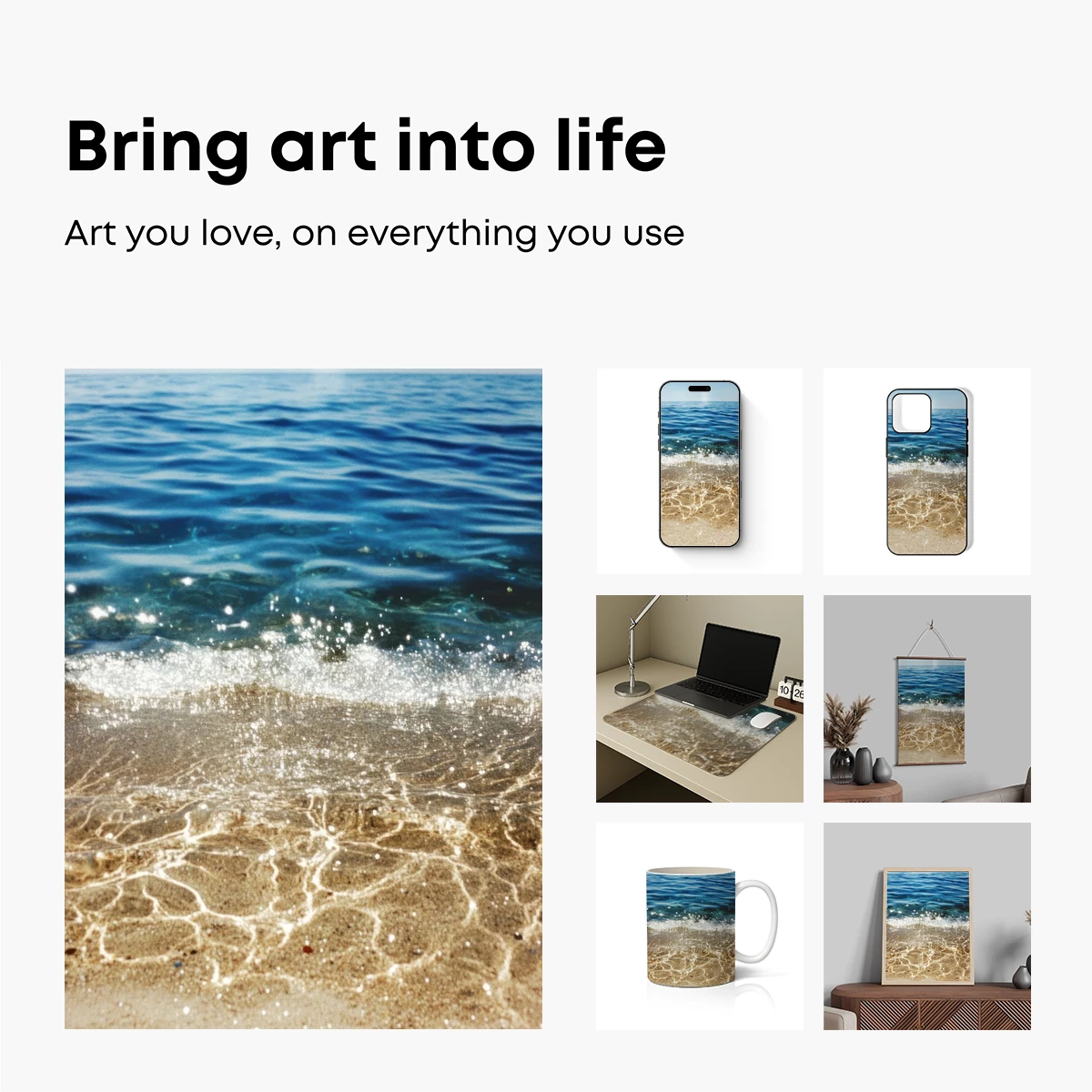 Crystal Shoreline: Sunlit Sands and Azure Waves - Image 2