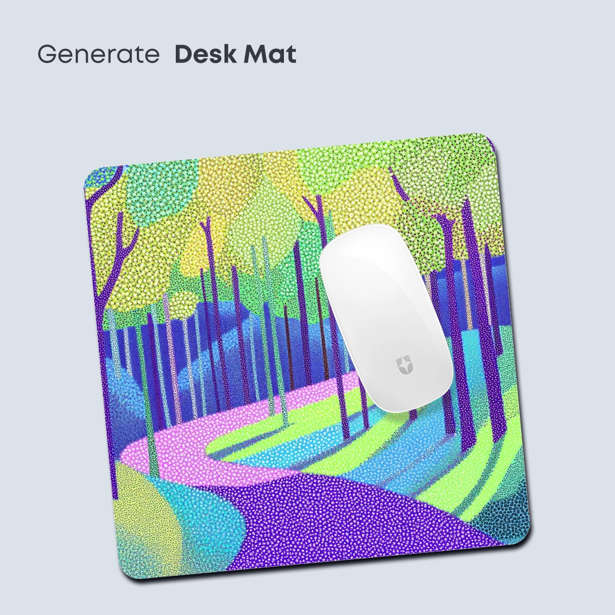 Dot-Painted Forest Path: A Vibrant Journey Through Nature's Palette - Image 4