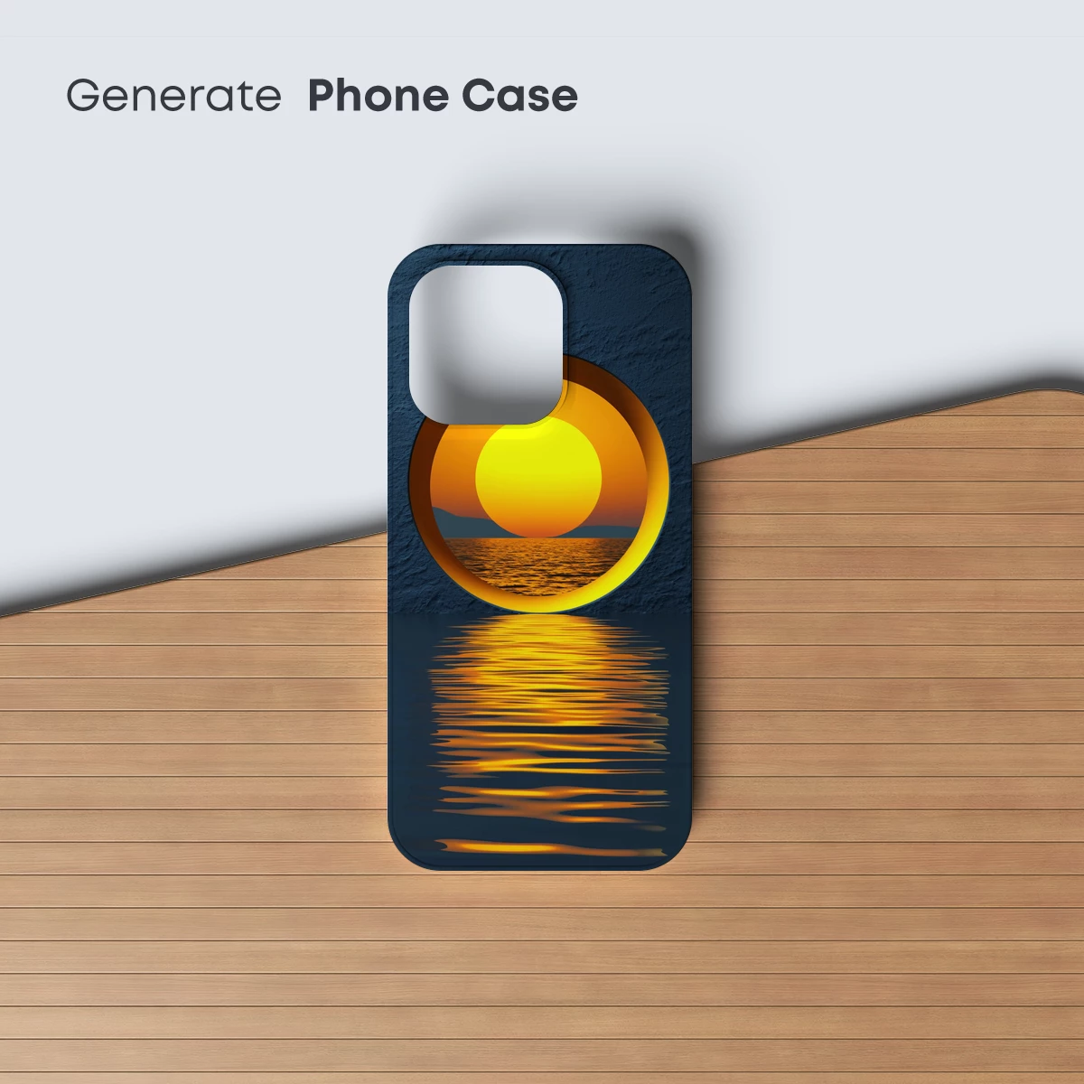 Circular Sunset Reflection: Modern Minimalist Art - Image 3