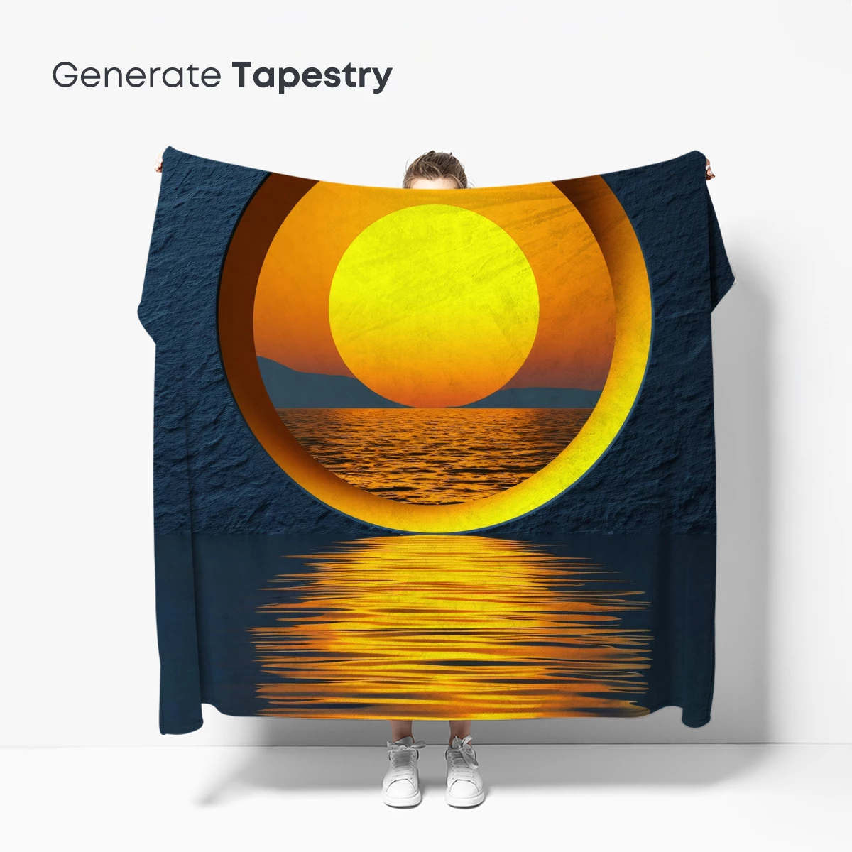 Circular Sunset Reflection: Modern Minimalist Art - Image 5