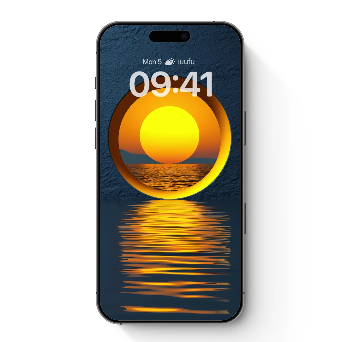 Circular Sunset Reflection: Modern Minimalist Art