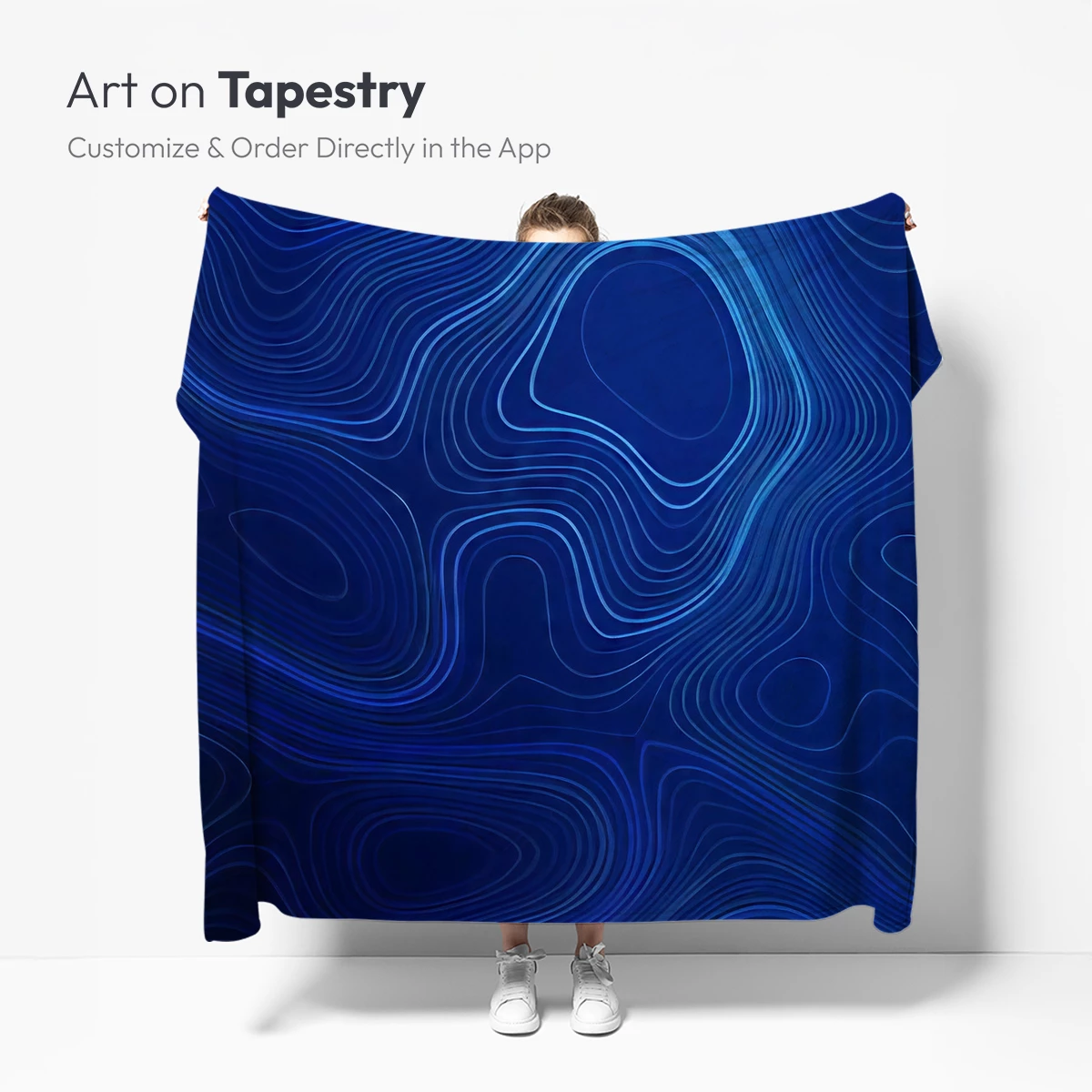 Blue Topographic Waves: Abstract Depth - Image 5