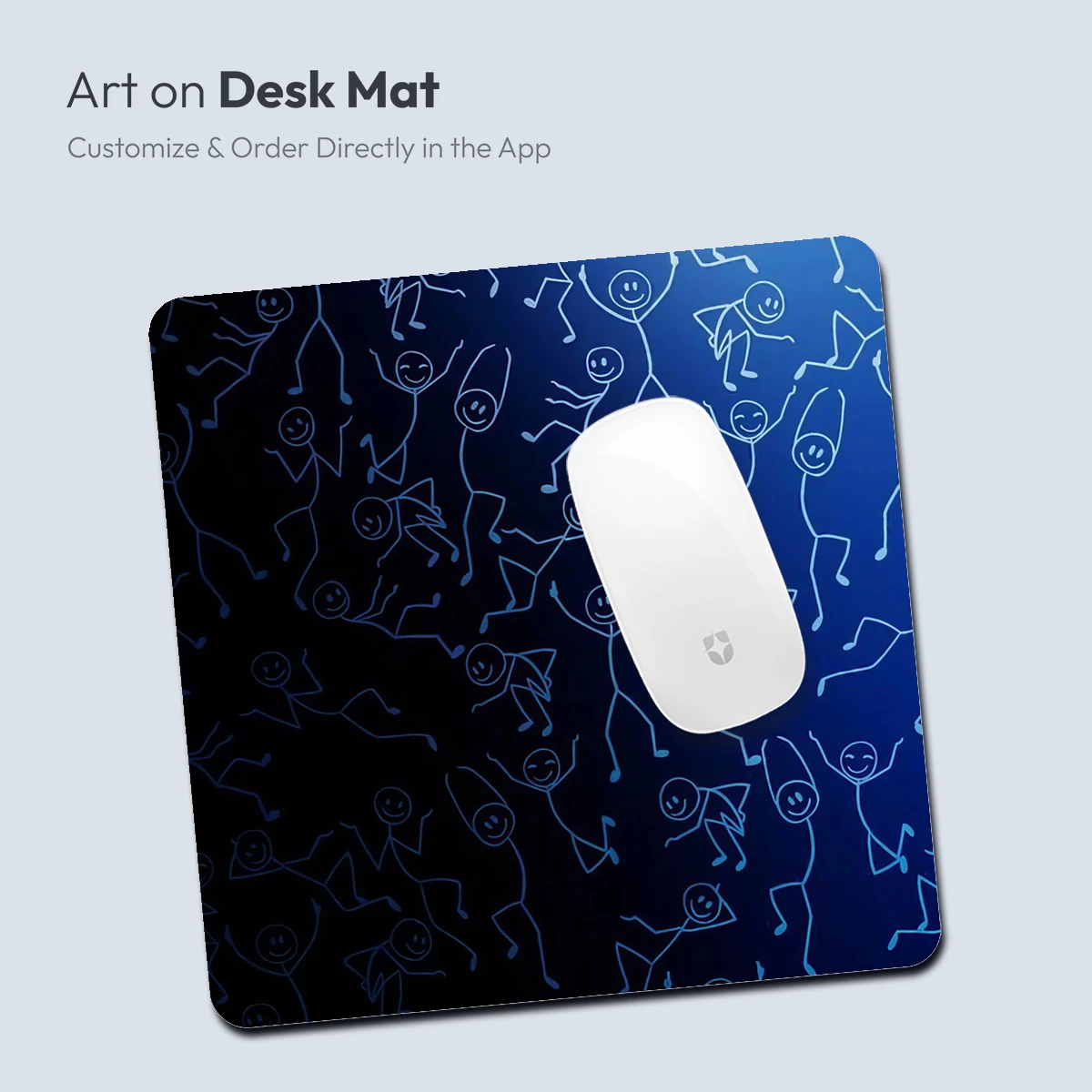 Dancing Stick Figures in Blue Gradient - Image 4
