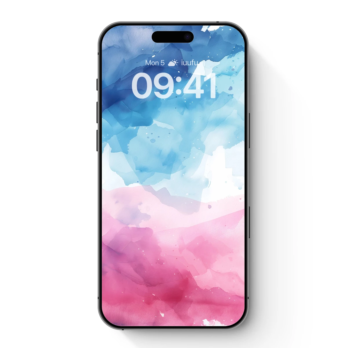 Abstract Watercolor Horizon: Blue and Pink Fusion