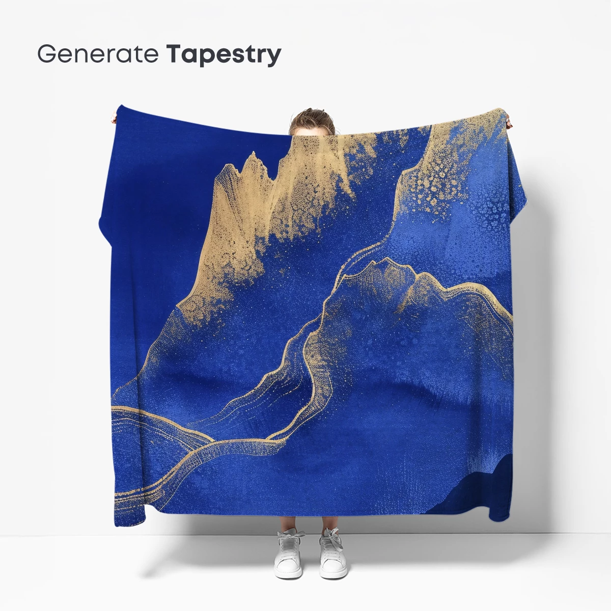 Golden Peaks in Midnight Blue - Image 5