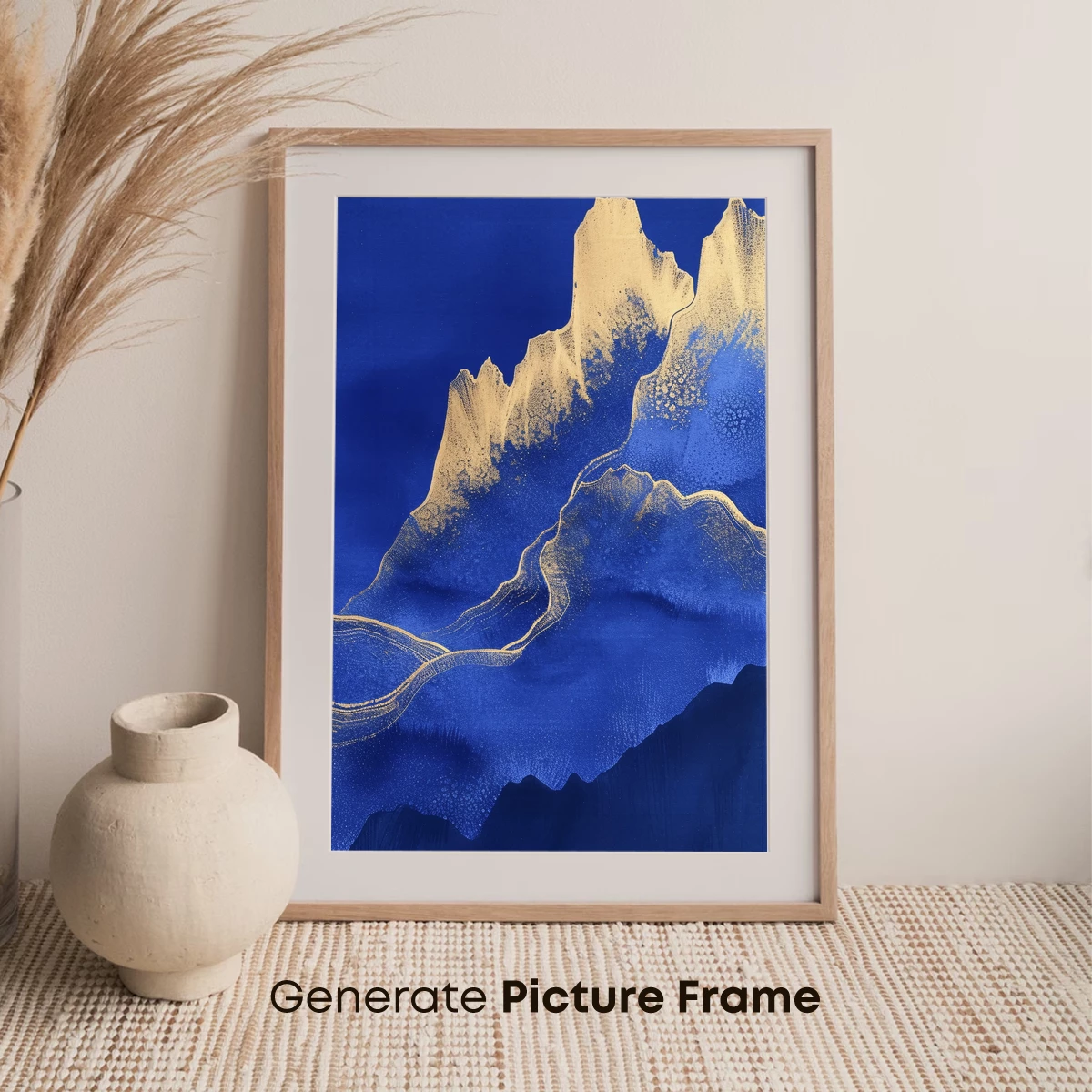 Golden Peaks in Midnight Blue - Image 7