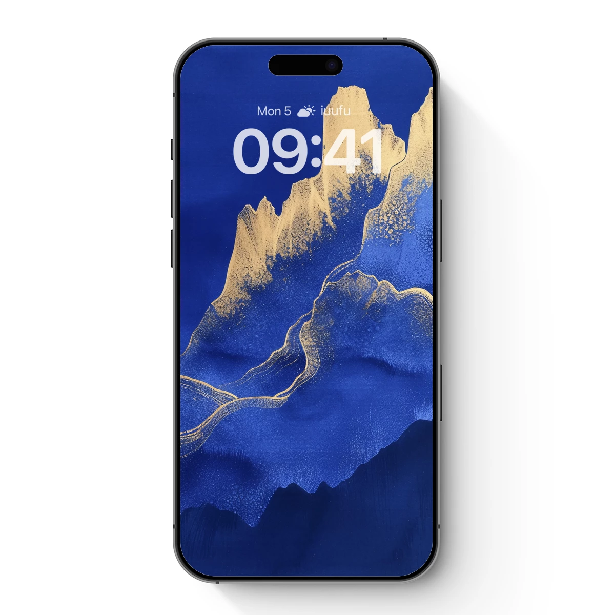 Golden Peaks in Midnight Blue