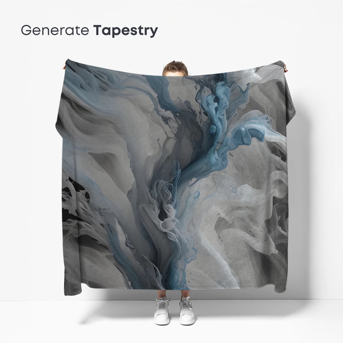 Ethereal Ink Symphony: Blue and Gray Fluid Dance - Image 5