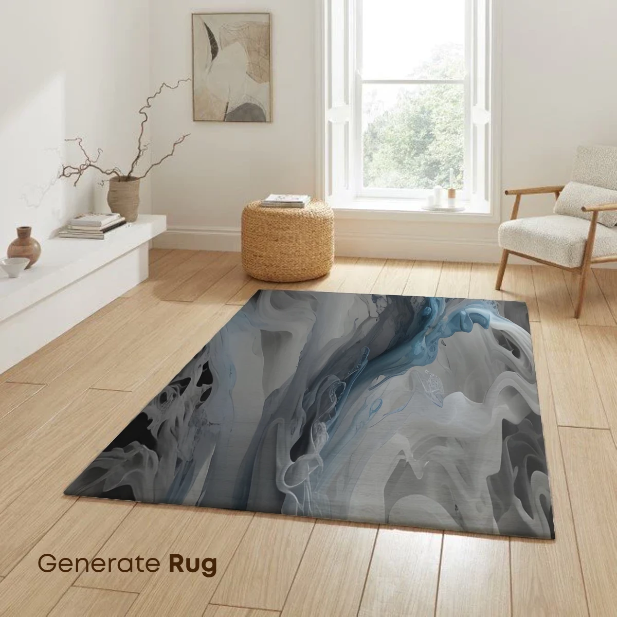 Ethereal Ink Symphony: Blue and Gray Fluid Dance - Image 6