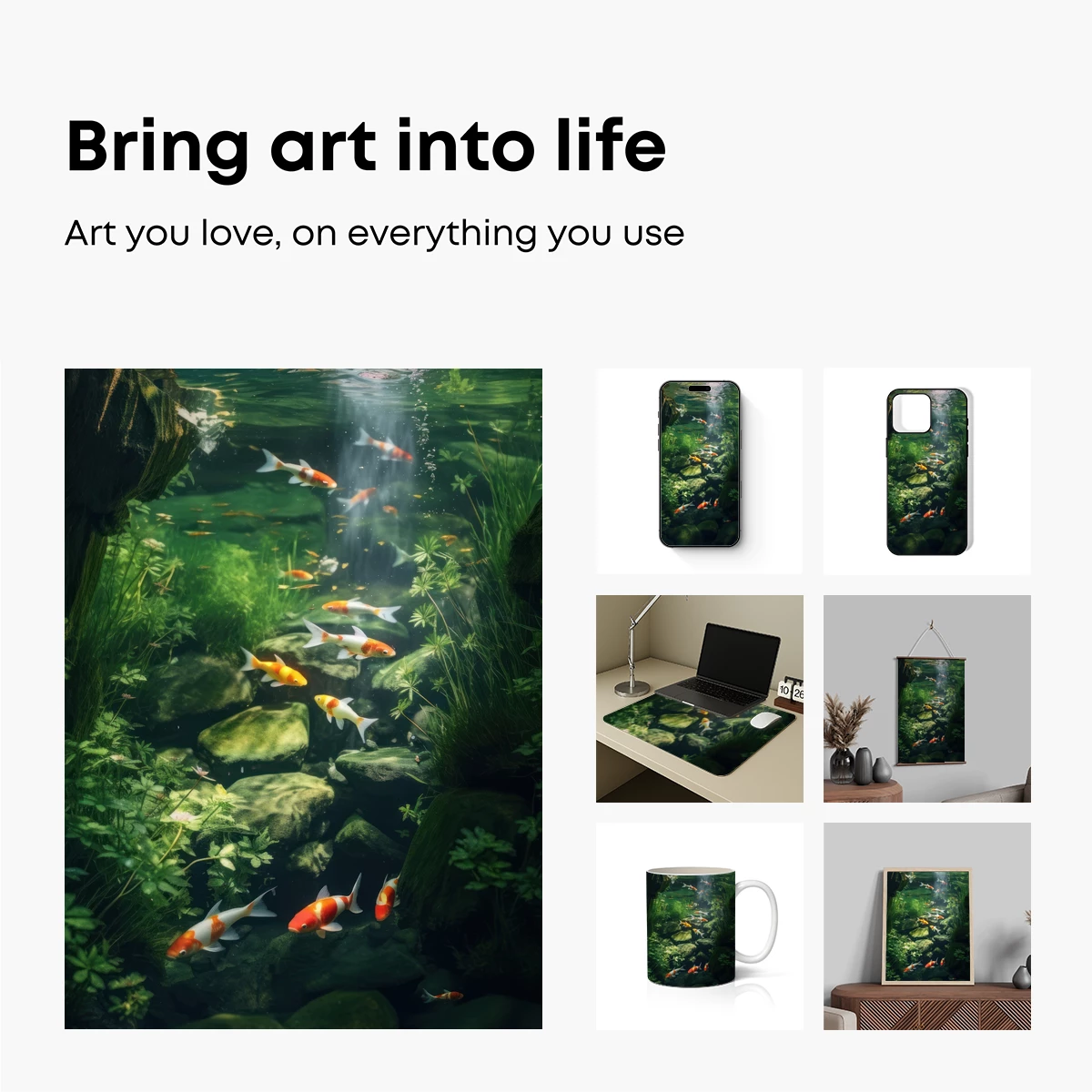Enchanted Koi Pond: Serene Underwater Symphony - Image 2