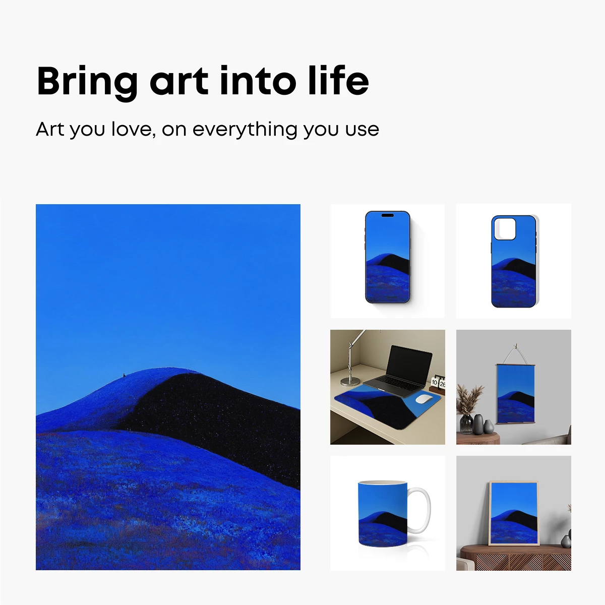 Blue Horizon Odyssey: A Minimalist Landscape - Image 2